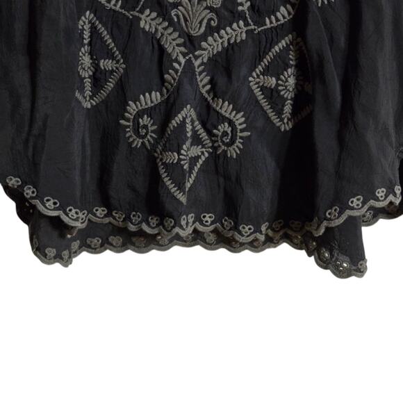 Johnny Was Charcoal Embroidered Blouse - Picture 3 of 8
